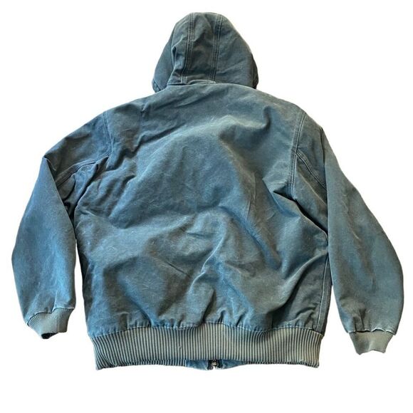 Carhartt Coat J130 MOS Moss Green Hooded Jacket Quilted Rare XL Tall - Picture 2 of 8